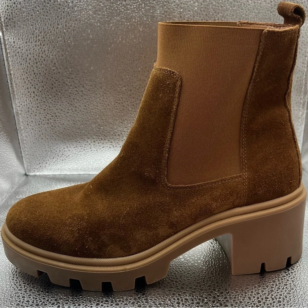 Antonio de Faria Women's Tara Brown Leather Suede Chelsea Boot Sz 9